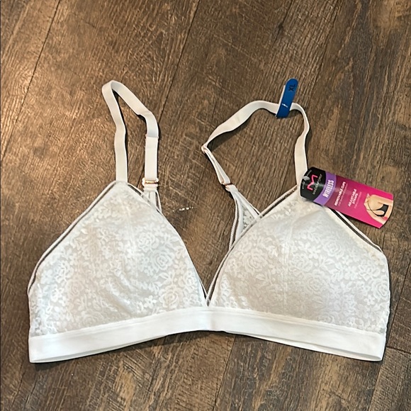 NEW Maidenform Pure Comfort Stretch Perfect WireFree Bra XL White‎ DM203C NWT - Picture 1 of 5